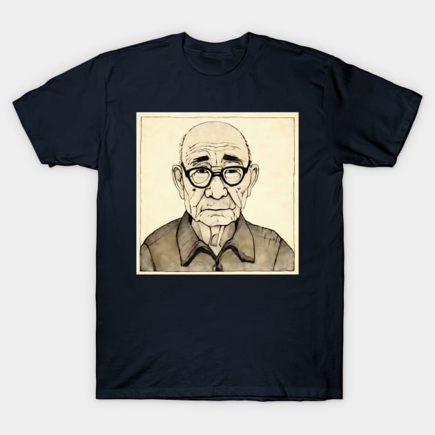 Portrait of old asian man in eyeglasses T-Shirt by KOTYA